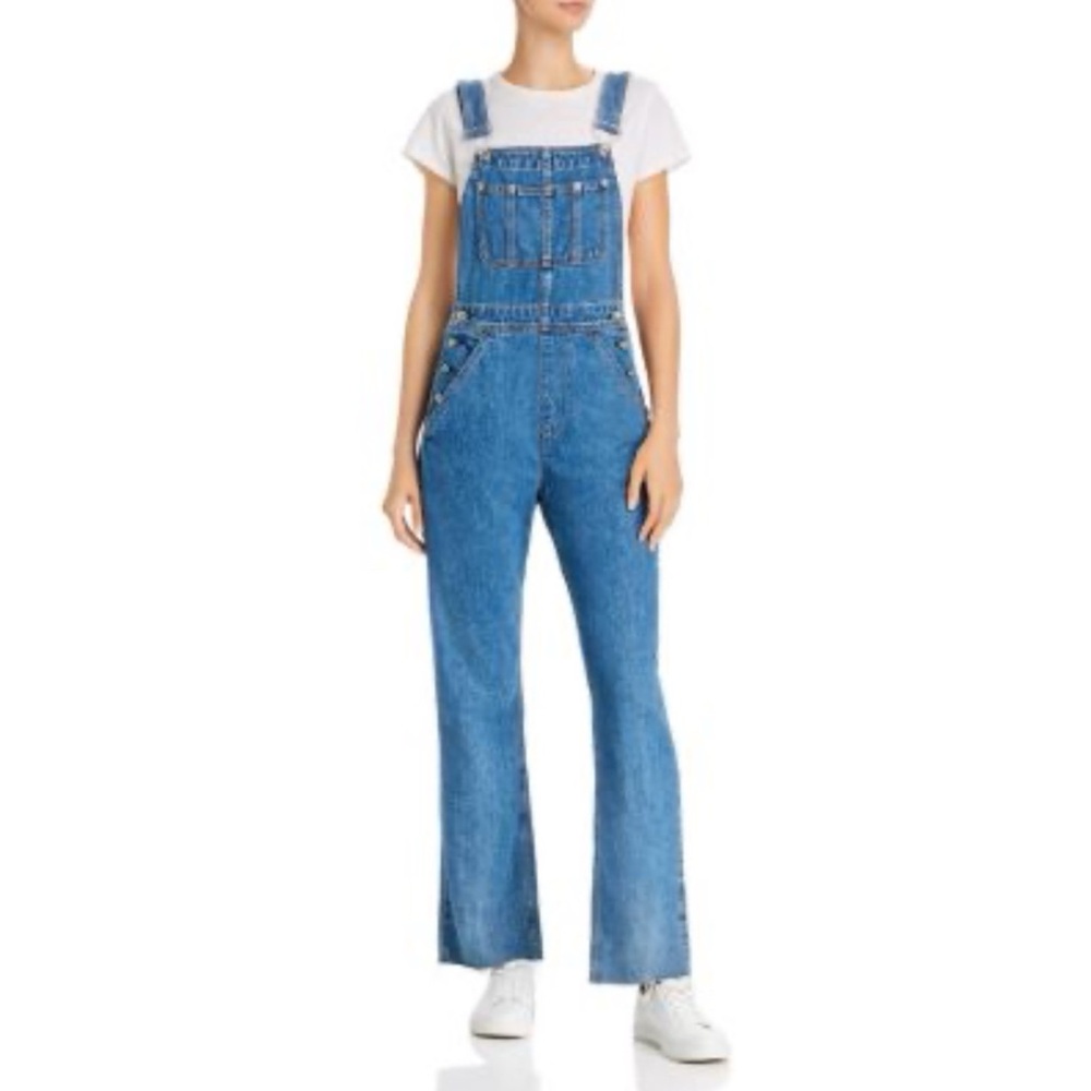 rag & bone Light Blue Denim Overalls